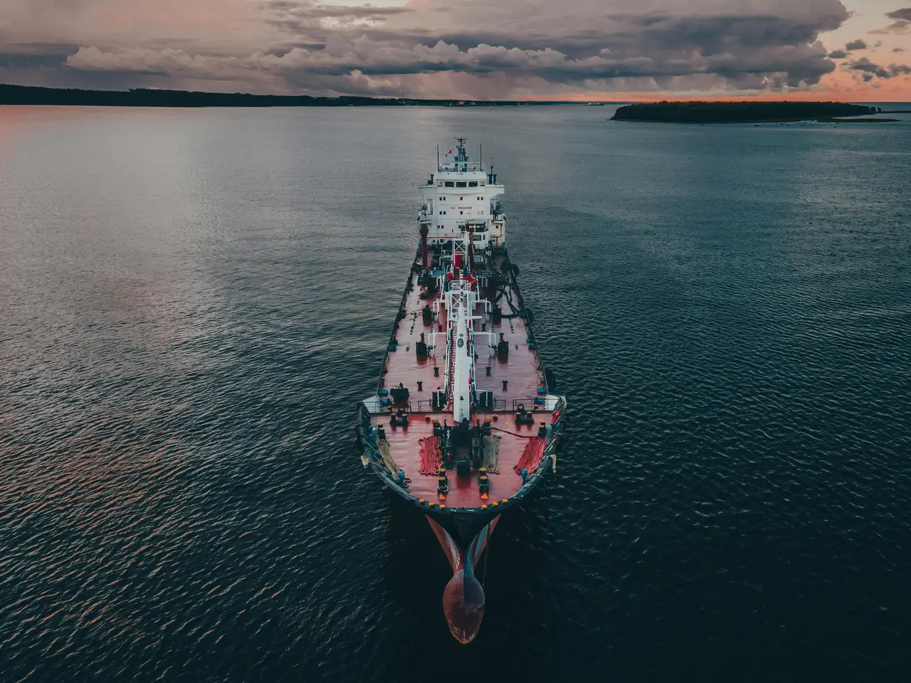 Container vessel underway